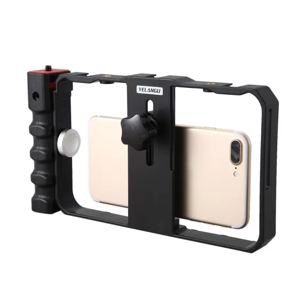 YELANGU Pro Smartphone Video Rig Filmmaking Case Phone Video Stabilizer Grip Mount for IPhone Xs Max XR X 8 Plus Samsung Huawei - Image 6