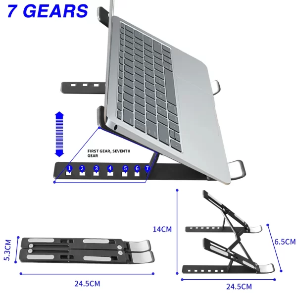 Portable Laptop Stand 7/10 Gears Foldable ABS Tablet for Macbook Apple Air Pro Lenovo Samsung Bracket Universal Pad PC Holder - Image 5